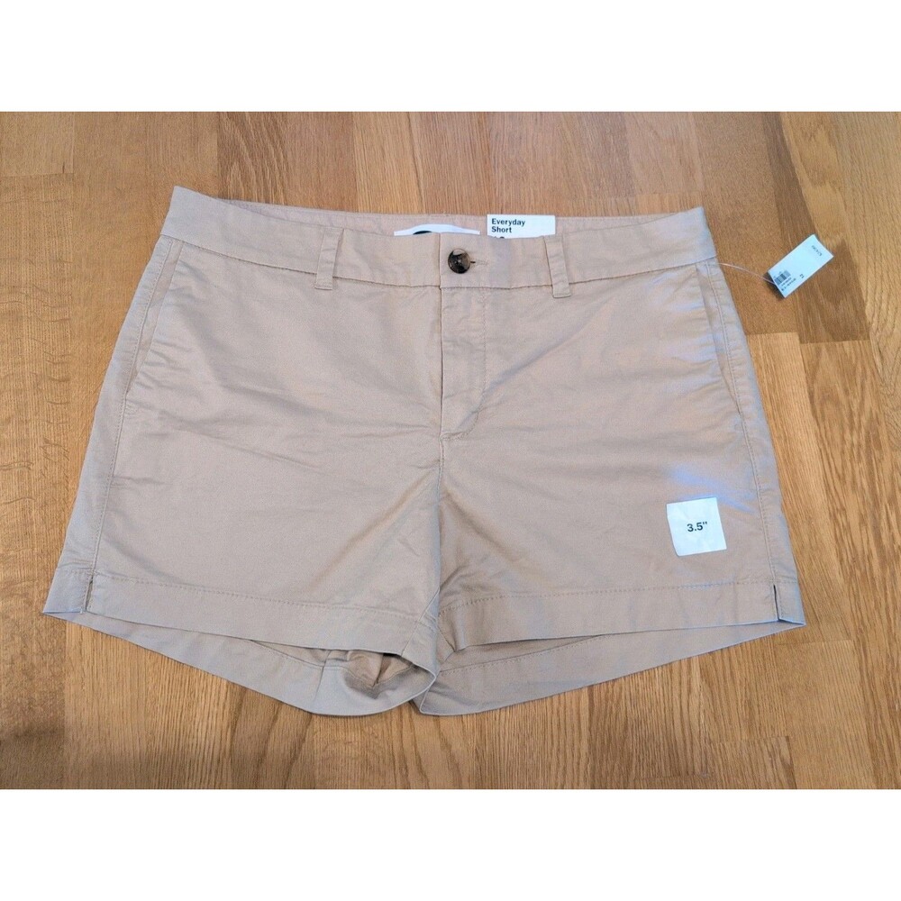 Old Navy NWT Everyday Shorts Chino Khaki Stretch Sz 12 NEW Mid Rise  3.5" Inseam